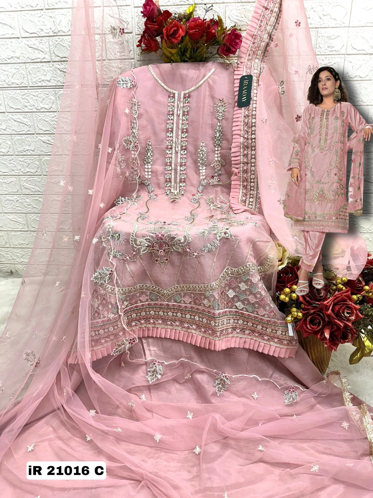 Fepic Ir 21016 Abcd Organza Wholesale Pakistani Salwar Suit Catalog — Wholesale Pakistani Suits, MPA wholesale from Surat - Gallery Image 5